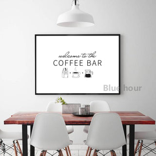 Quadro su tela Iscrizione caffetteria