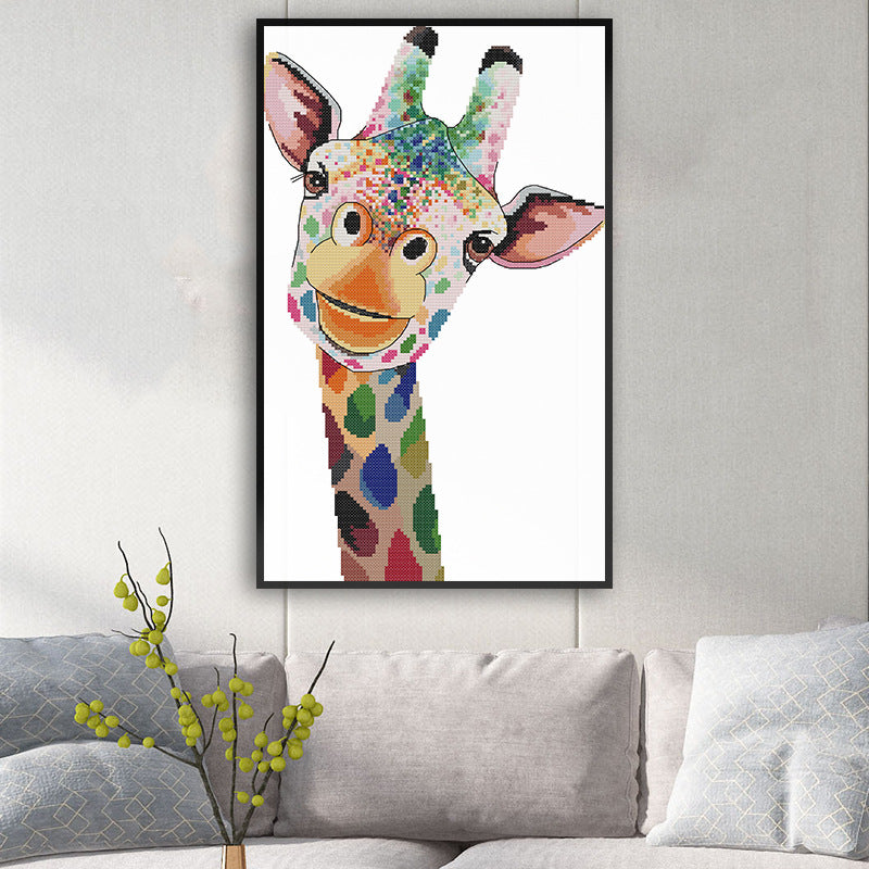 Punto croce giraffa arcobaleno