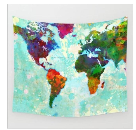 Arazzo mappa mondiale