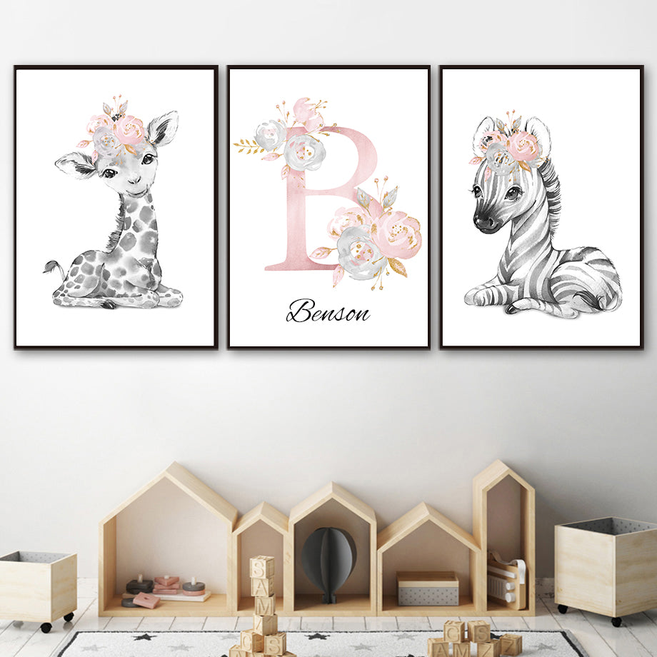 Quadro giraffa e leone