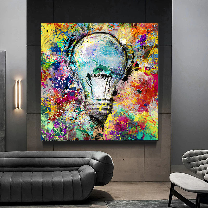Quadro lampadina graffiti