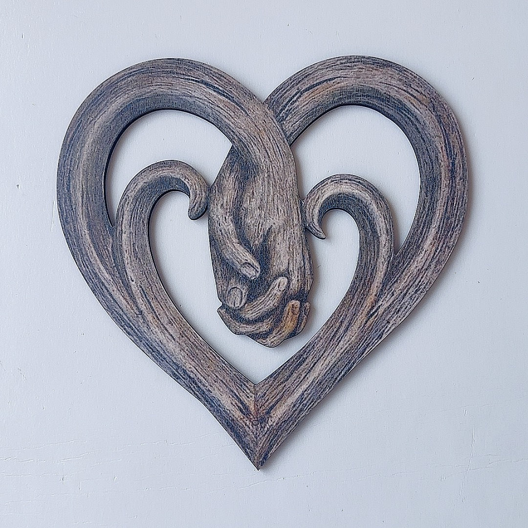 Decorazione cuori legno