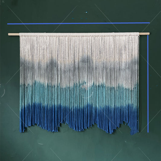 Arazzo Macramé ombré blu e beige