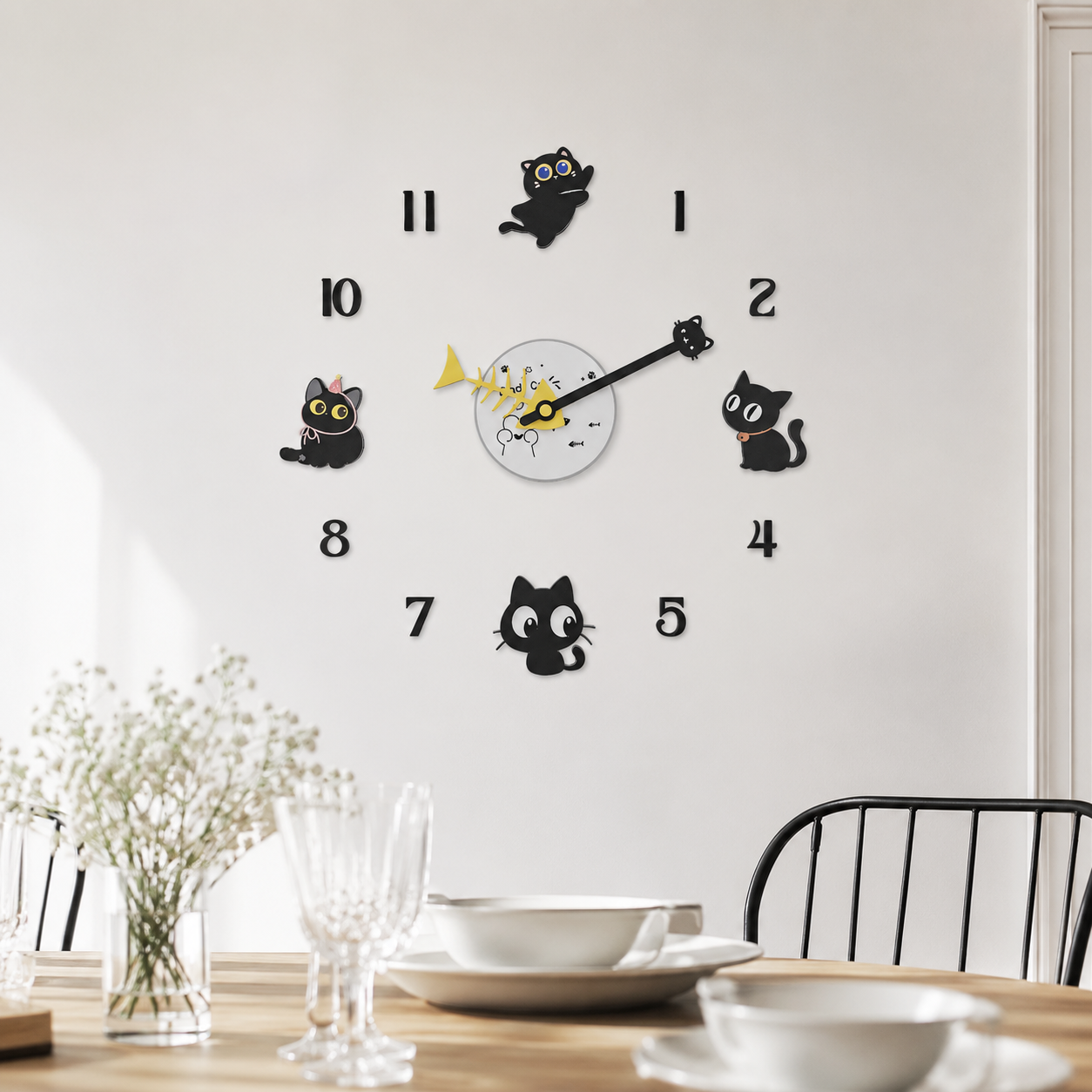 Orologio da parete Gatti silhouette