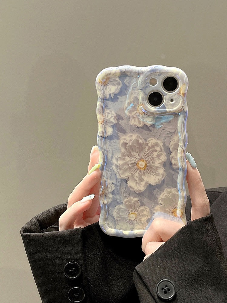 Custodia telefono fiore blu