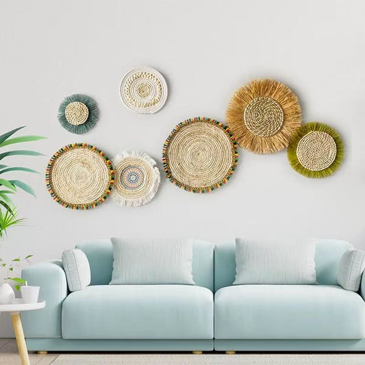 Decorazione murale raffia