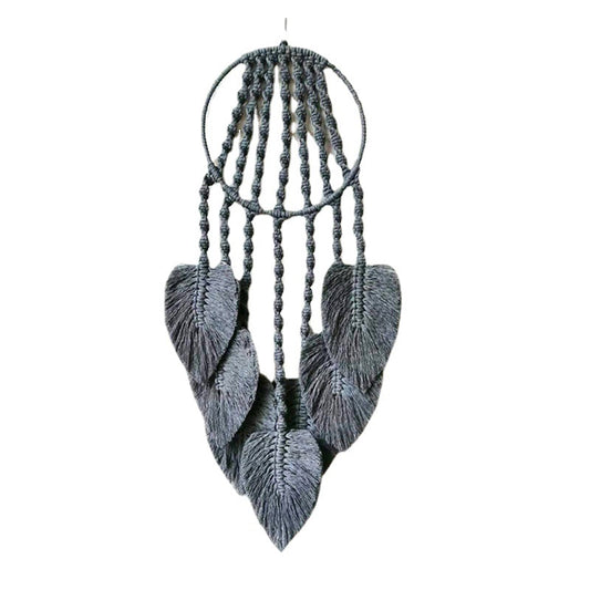 Arazzo Macramé foglie arancio