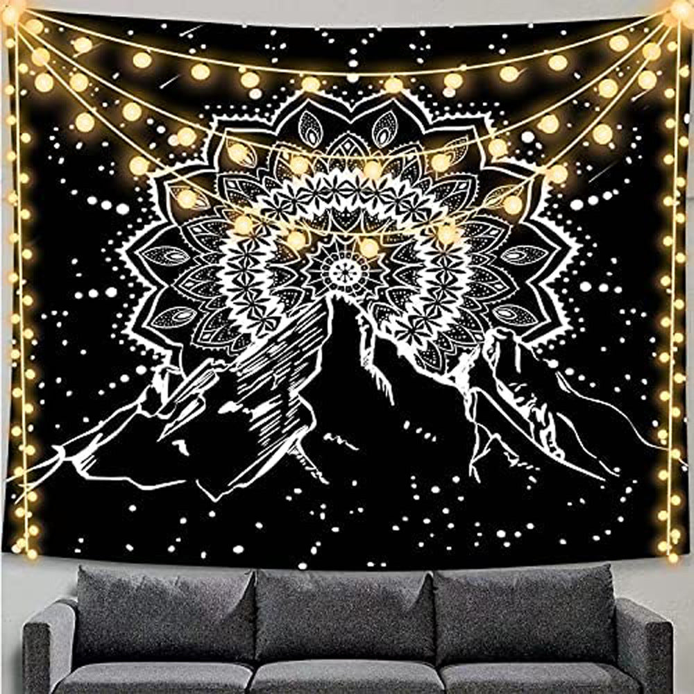Arazzo mandala monocromo