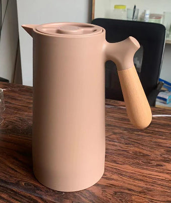 Teiera acciaio manico legno