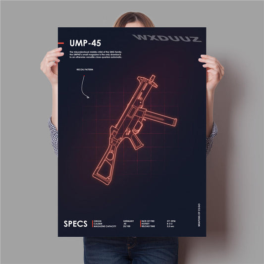 Adesivo murale Fucile AK-47 neon