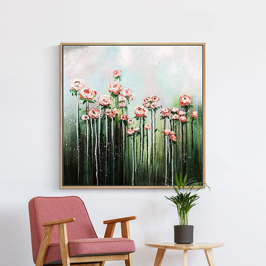 Quadro su tela Fiori rosa e germogli