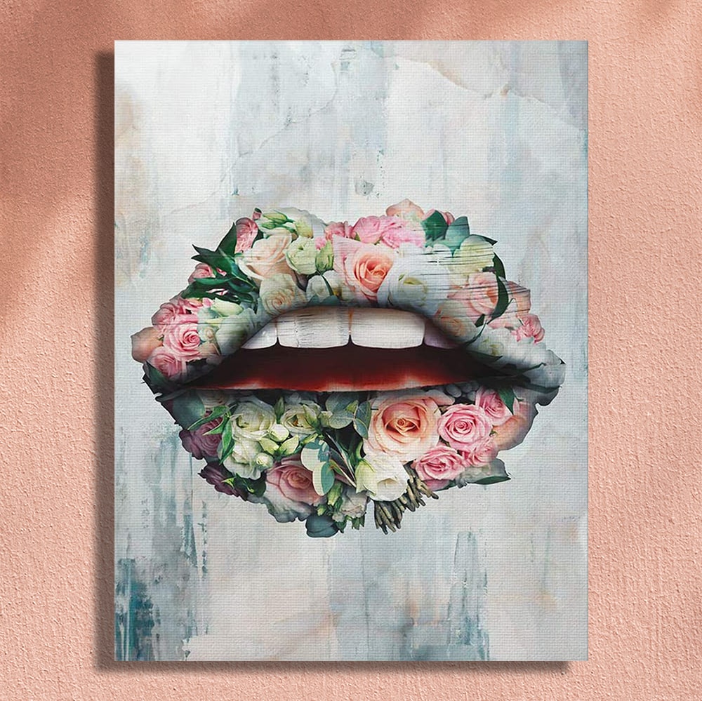 Quadro labbra e rose