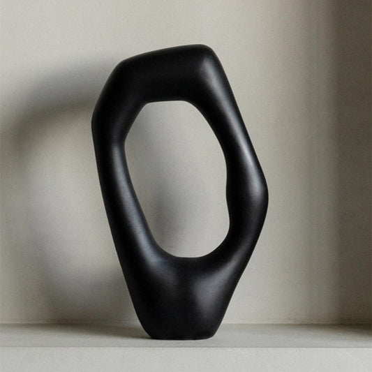 Scultura forma ovale cava bianca