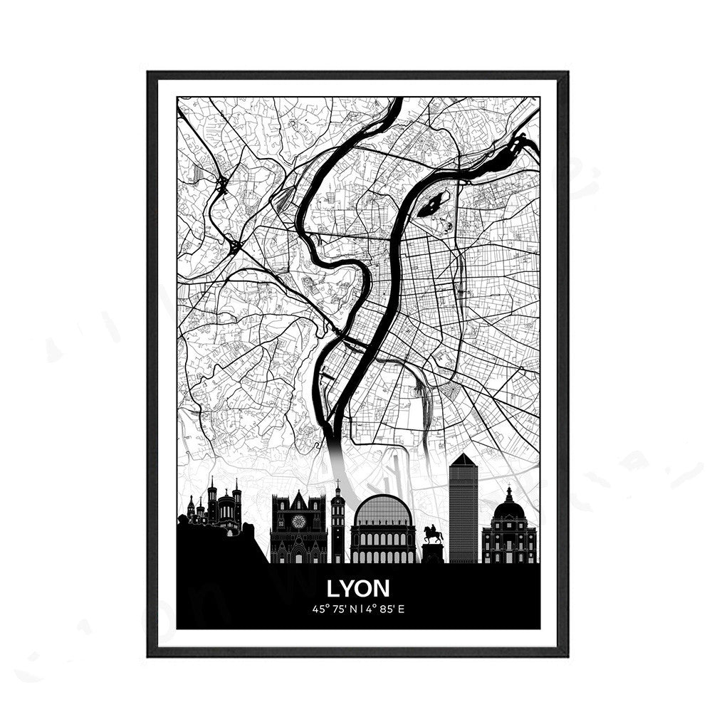 Stampa leone e mappa