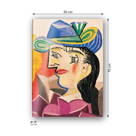 Homage to Picasso - Woman With A Blue Hat cm 50x70 - misure