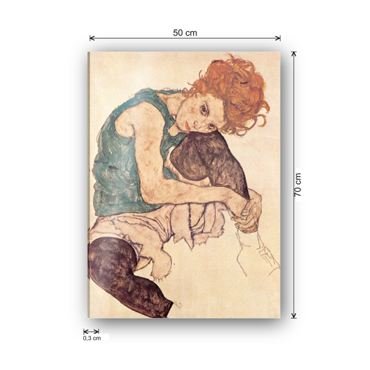 Homage to Schiele - Sitting Woman cm 50x70 - misure