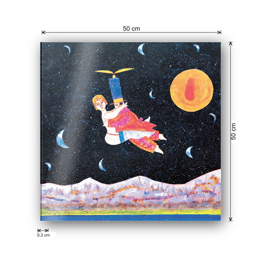 Homage to Musante - Flying Lovers over the Lake cm 50x50 - misure