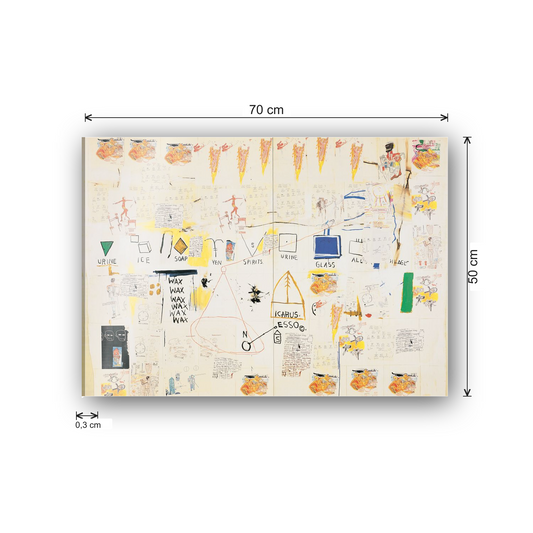 Homage to Basquiat - Icarus Esso cm 70x50 - misure
