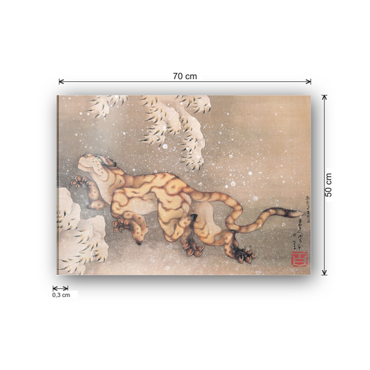 Homage to Hokusai - Older Tiger In The Snow cm 70x50 - misure