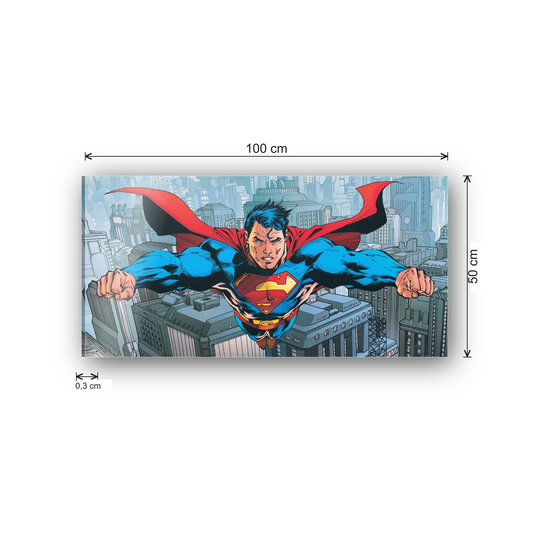 Homage to Superman Flying Over Metropolis cm 100x50 - misure