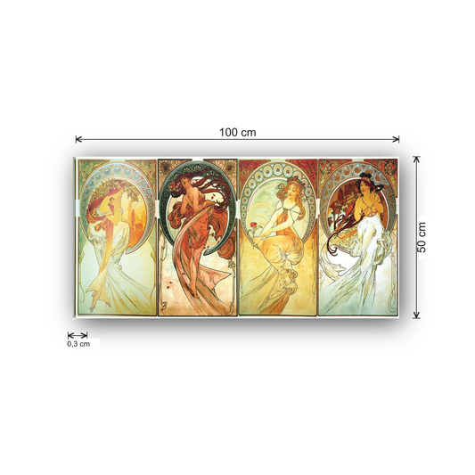 Homage to Mucha - Poetry, dance, painting, music cm 100x50 - misure