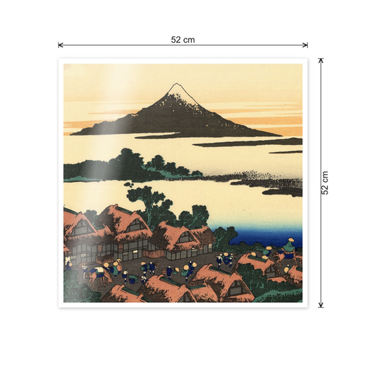 Homage to Hokusai - Dawn at Isawa in the Kai province cm 50x50 - misure