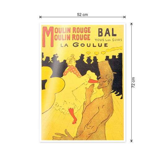 Homage to Toulouse-Lautrec - Moulin Rouge la Goulue cm 50x70 - misure