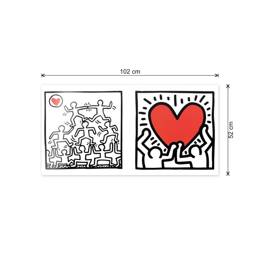 Homage to Haring - Untitled cm 100x50 - misure