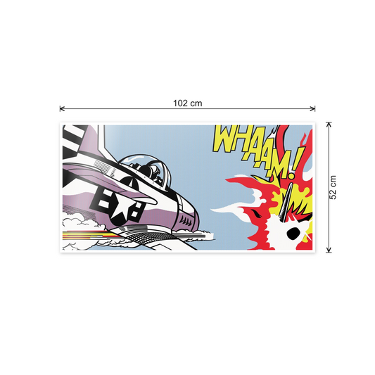 Homage to Lichtenstein - Whaam! 1963 cm 100x50 - misure