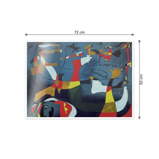 Homage to Mirò - Hirondelle Amour cm 70x50 - misure