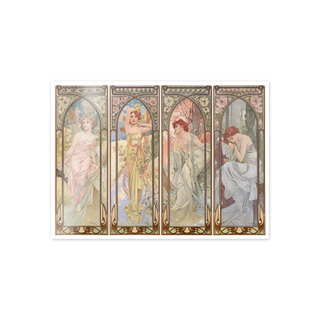 Homage to Mucha - Time of the day - cm 72x52 - Adesivo da Muro