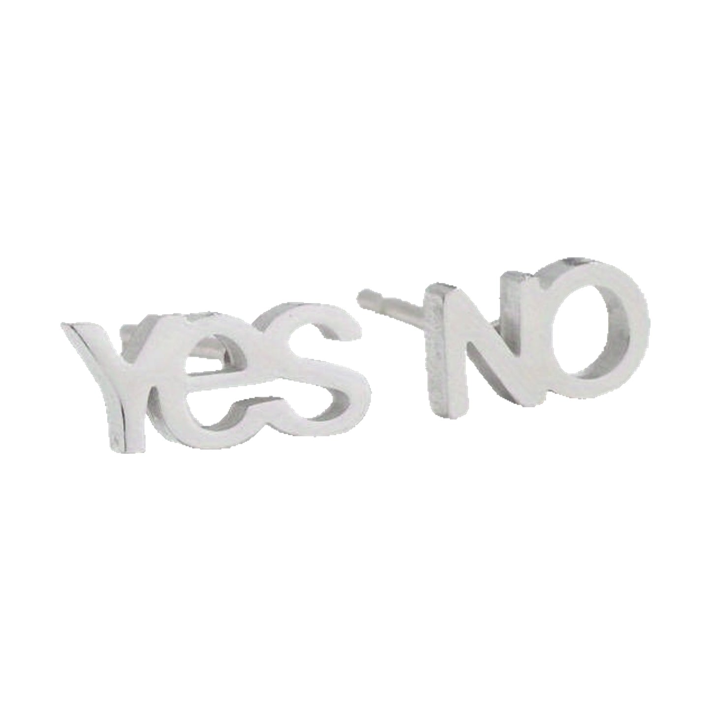 Orecchini Yes & No in acciaio