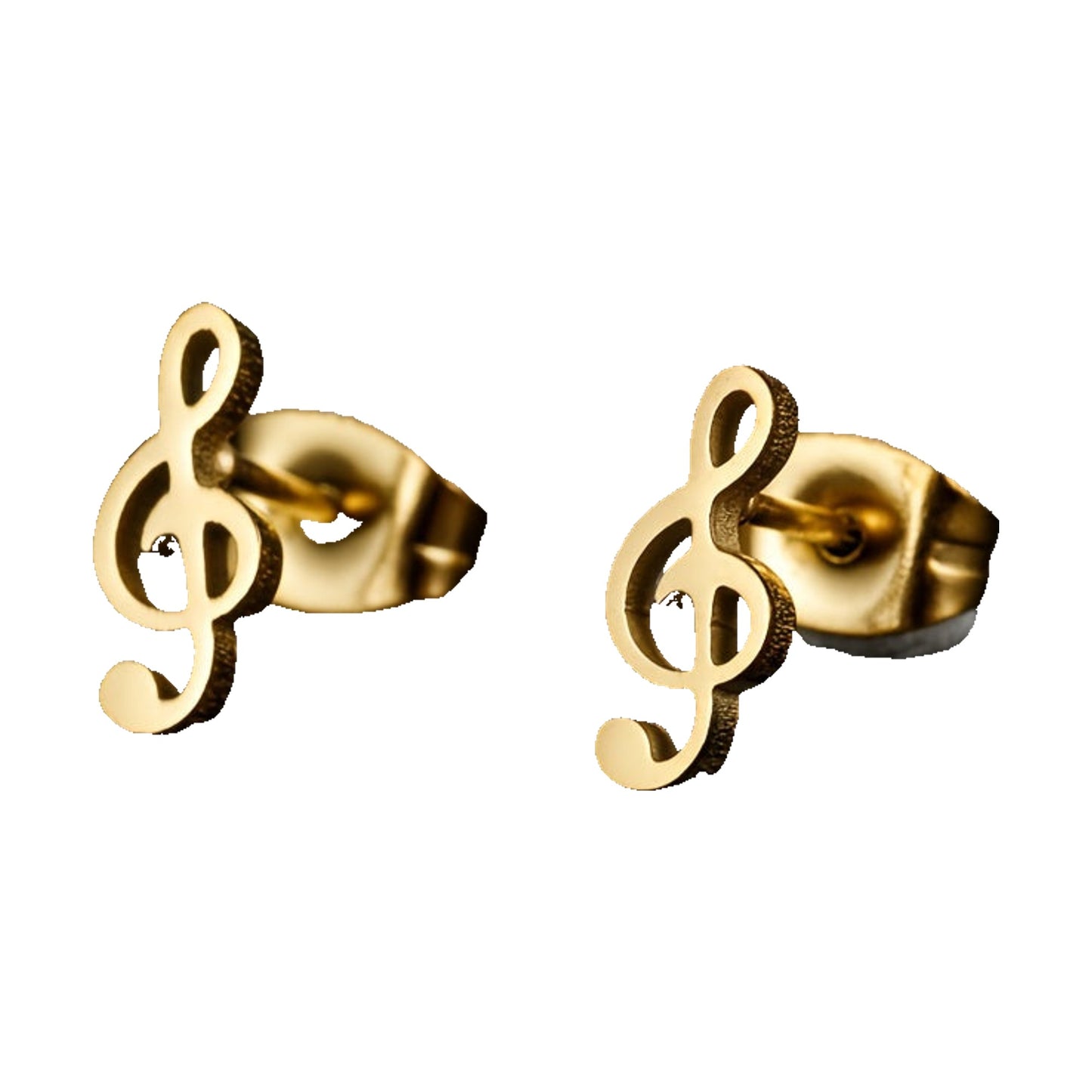 Orecchini mini musicali in acciaio inossidabile - Oro