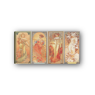 Homage to Mucha - Les saisons 1900 - cm 100x50 - Tela Canvas