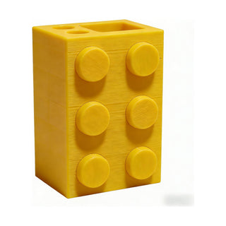 Portaspazzolino Lego giallo 12x8x6 cm