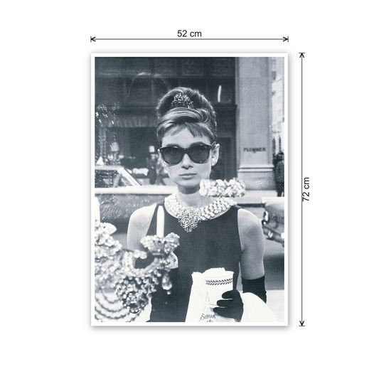 Homage to Audrey - Colazione da Tiffany cm 50x70 - misure