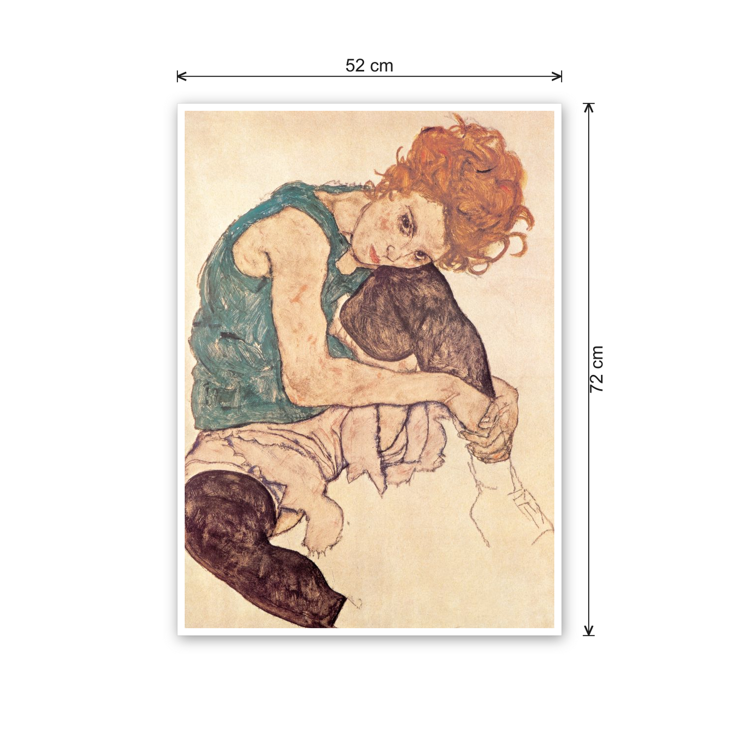 Homage to Schiele - Sitting Woman cm 50x70 - misure