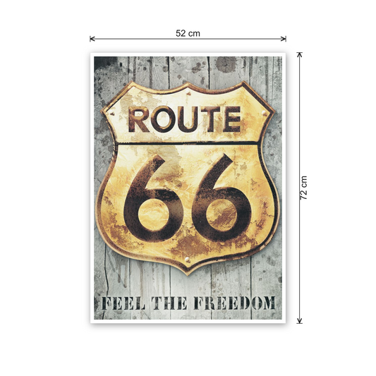 Route 66 Golden Sign cm 50x70 - misure