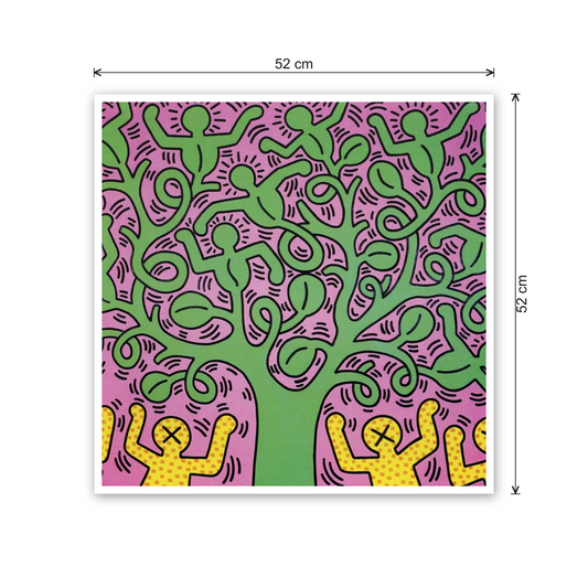 Homage to Haring - Tree of Life cm 50x50 - misure