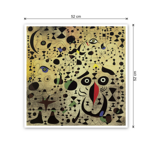 Homage to Mirò - The Beautiful Bird? cm 50x50 - misure