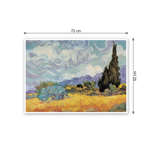 Homage to Van Gogh - Cypress Trees cm 70x50 - misure
