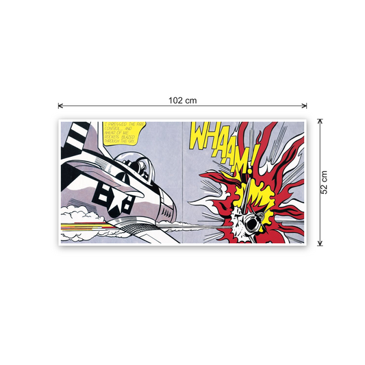 Homage to Lichtenstein - Whaam! cm 100x50 - misure