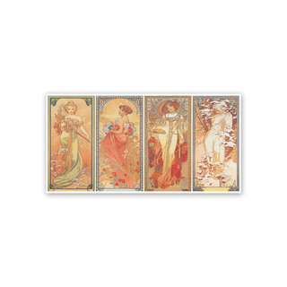 Homage to Mucha - Les saisons 1900 - cm 102x52 - Poster