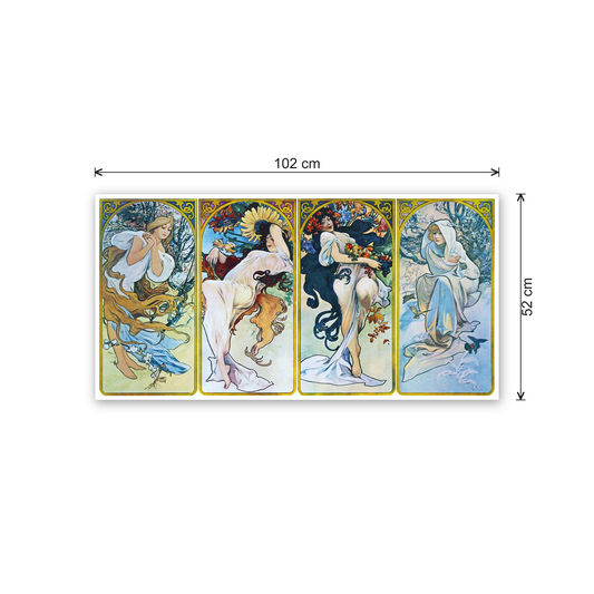 Homage to Mucha - Les saisons 1897 cm 100x50 - misure