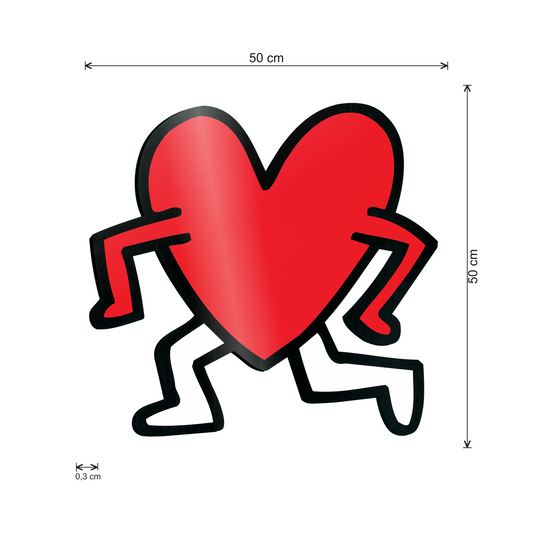 Cuore in cammino cm 50x50 - misure