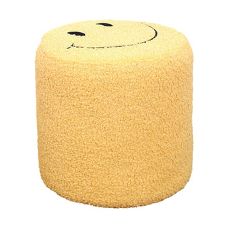 Pouf Tondo Smiley - Sorriso Giallo Ø27×28 cm