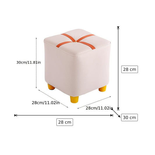 Pouf Cubo Imbottito - Bianco 28×28×30 cm