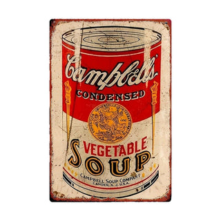 Targa Vintage in Legno - Lattina di Zuppa - 20x30 cm