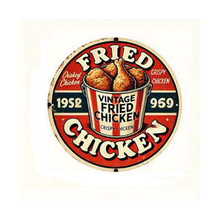 Insegna Vintage 1952-1959 Pollo Fritto - 20x20 cm