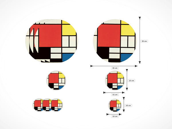 Set da 10 pezzi Tavola Completo · Ø35/15/10 cm · Piet Mondrian